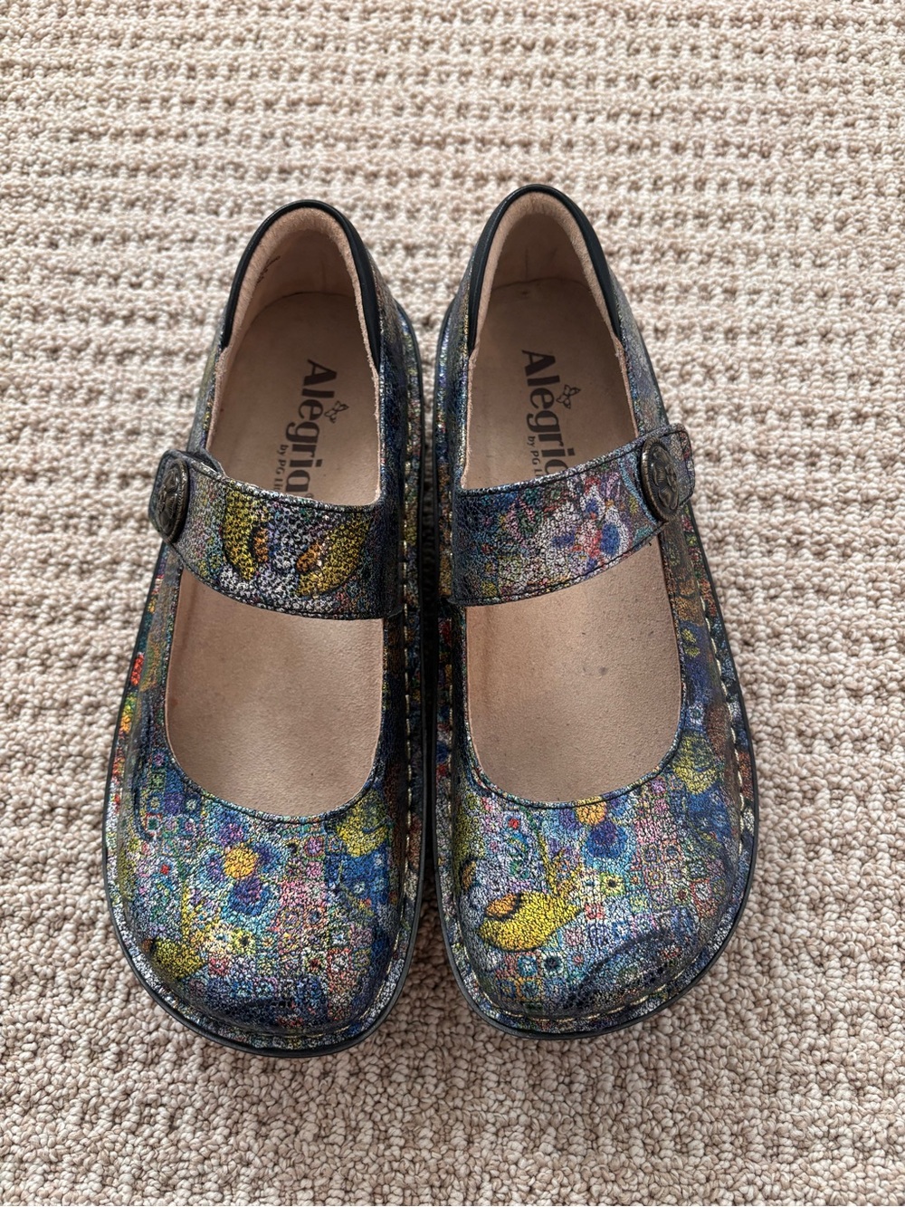 Alegria Woman’s Floral Multicolor Mary Jane Shoes 37